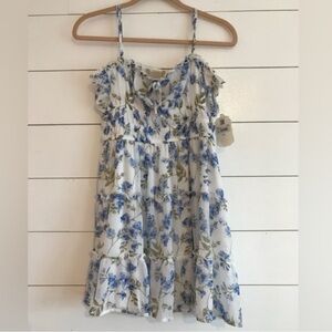 Altar'd State White and Blue Floral Dress